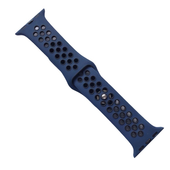 5/$20 NEW Navy Blue Holes Silicone Sport Band Apple Watch 38/40/41mm S/M - Picture 3 of 8